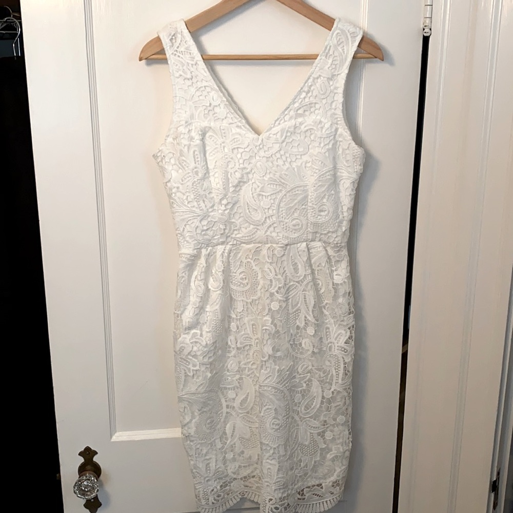ModCloth/Mystic White Lace Cocktail Dress - 4 - Picture 3 of 5